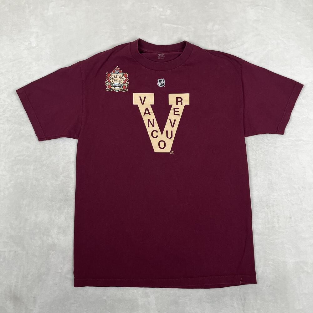 Vancouver Canucks Shirt Mens Medium Red NHL Reebok Heritage Classic Burrows 14